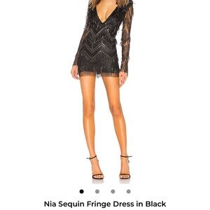 Superdown Black Sequin Mini Dress